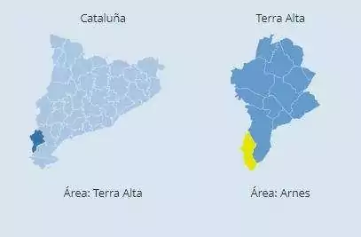 arnes terra alta mapa catalunya